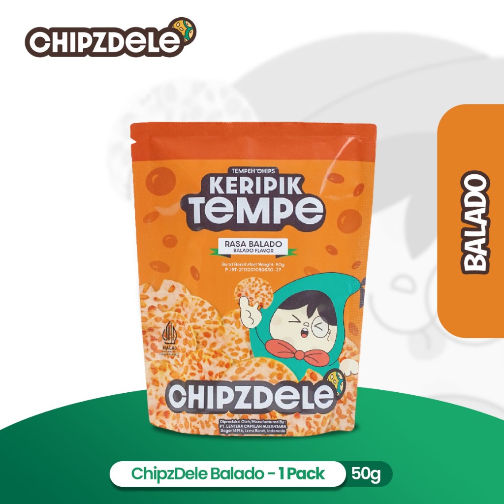 

Chipzdele Keripik Tempe Rasa Balado 50 gram - 1 Pack
