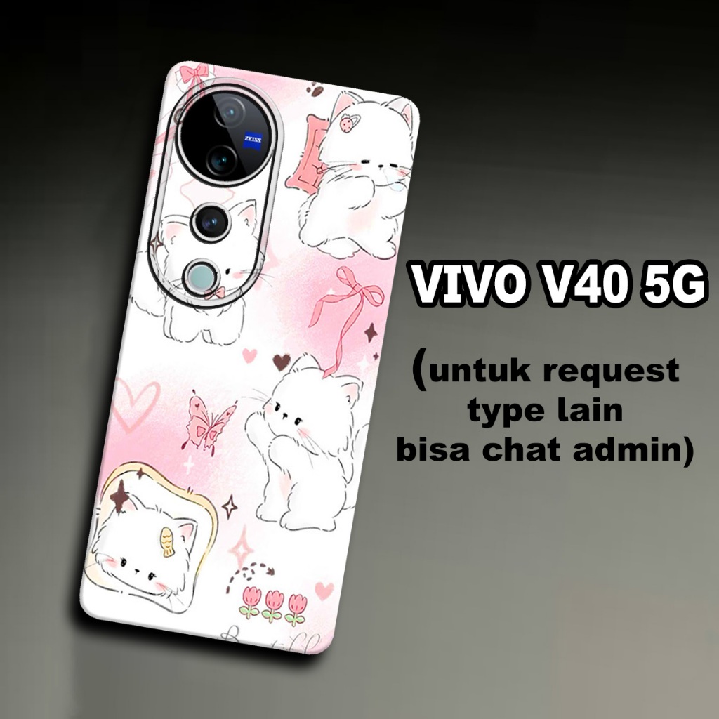 CC22/ Softcase karet lentur untuk VIVO V40 5G/Motif kucing/case VIVO V40 5G/kesing VIVO V40 5G /sili