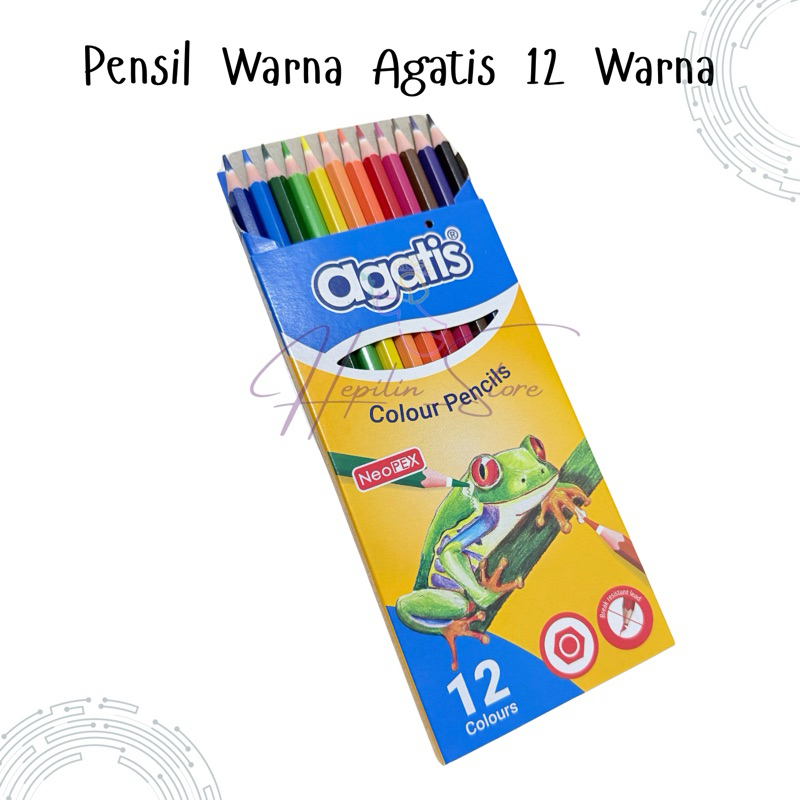 

Pensil Warna Panjang Agatis Neopex 12 Warna atau 24 Warna / Agatis Colour Pencils