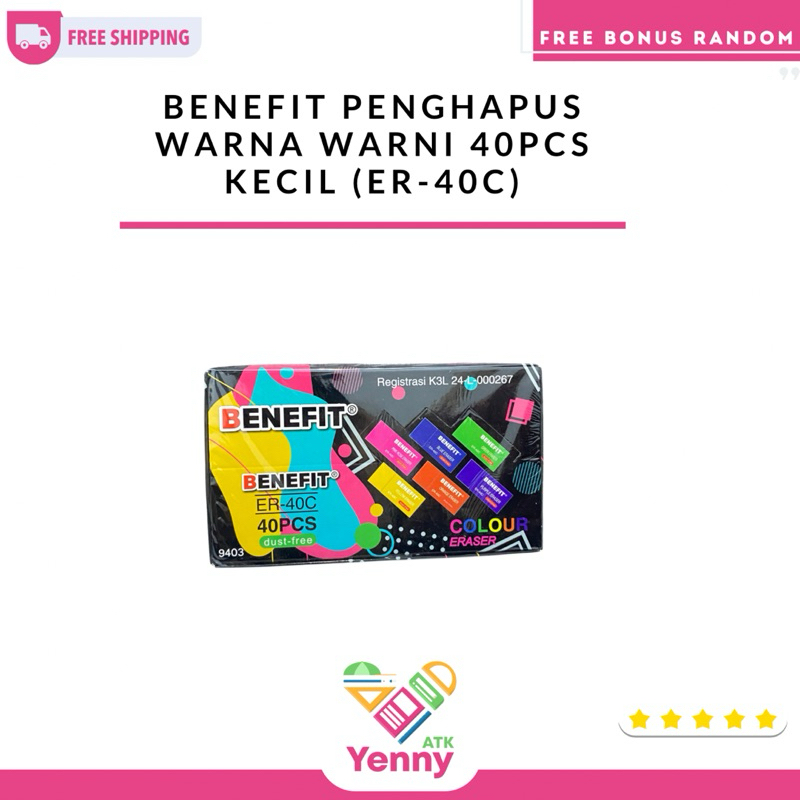 

Benefit Penghapus Kecil Warna Warni | Penghapus Kecil 1 Pack 40 Pcs | Penghapus Benefit Warna Warni Kecil