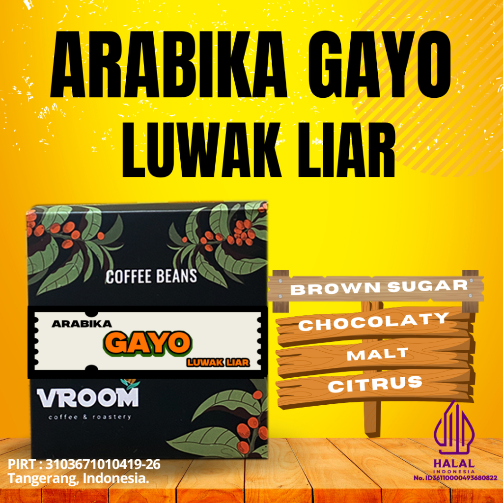 

Coffee Arabica Luwak Liar Gayo Wild Civet Premium Roasted Bean Kopi Biji Matang Bubuk 200gr