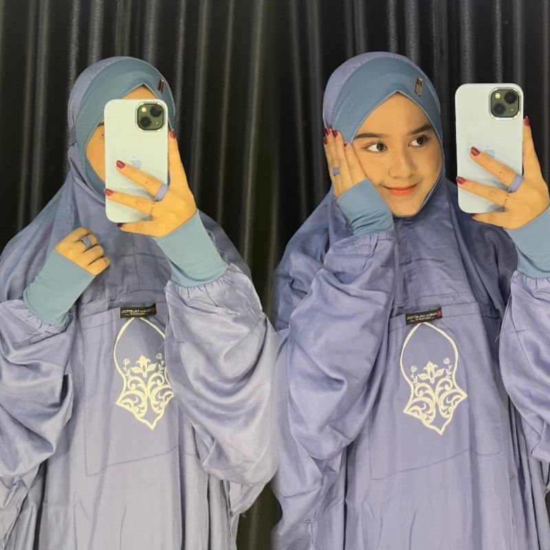 Mukena malaysia rayon twill premium/mukena terompah/mukena manset / mukena terusan