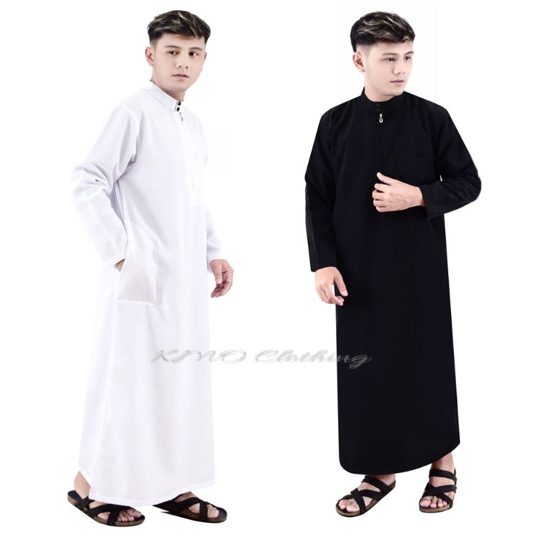 Baju Gamis Jubah Kurta Pria Muslim Lengan Panjang