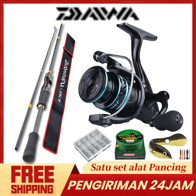 Daiwa Joran Pancing Terbaik Set 1.65-2.7m+Reel Full Metal 500-7000 | Joran Set Lengkap untuk Laut & 