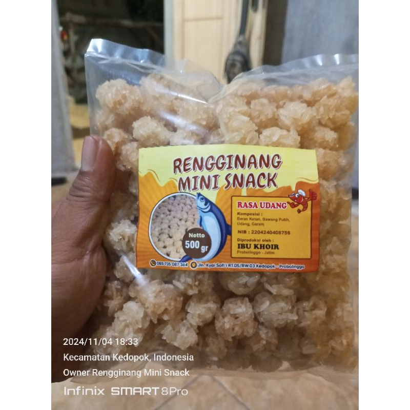 

500 Gram Rengginang Mini Snack Rasa Udang, Mentah Siap Digoreng