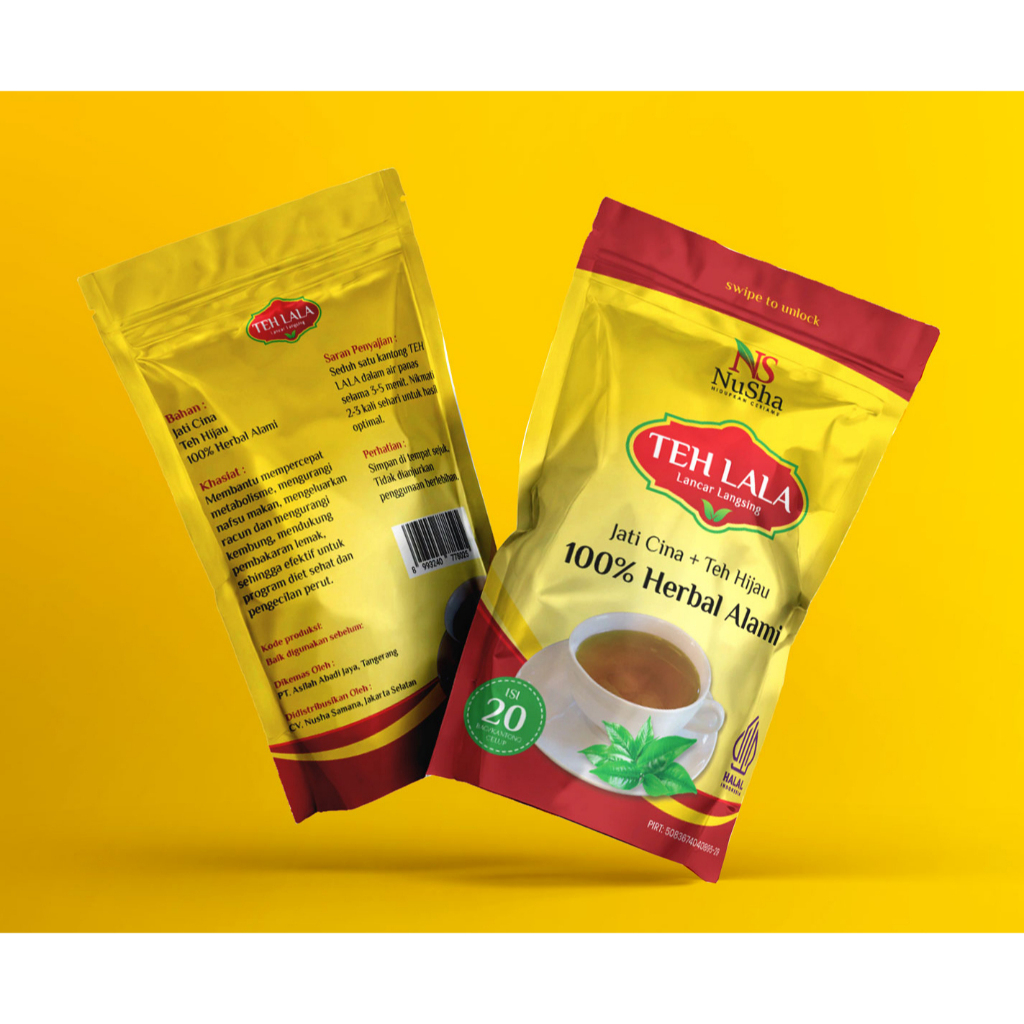 

NUSHA Teh LALA untuk Membersihkan Perut, Detok, Langsing, Diet. Isi 20 bag asli