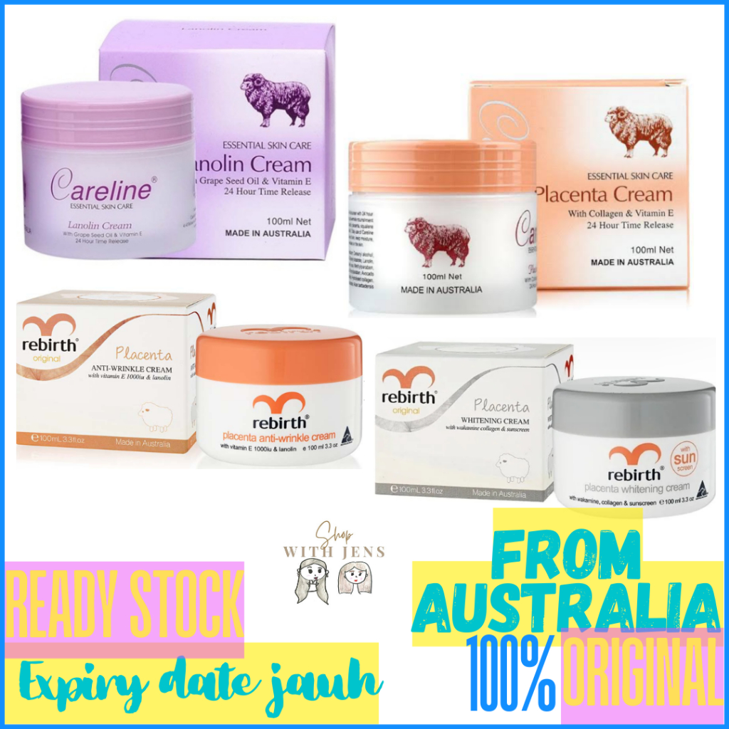 Careline / Rebirth Placenta Lanolin Cream With Collagen & Vitamin E 100 ml / Rebirth Placenta Whiten