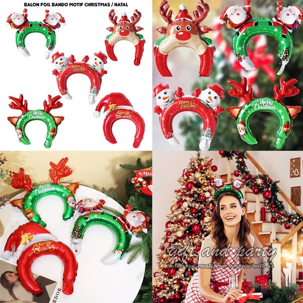 Balon Foil Bando Natal / Balon Bando Natal / Balon Bando Christmas / Balon Foil Bando Merry Christma