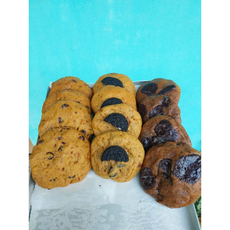 

(BUY4FREE1) HOMEMADE SOFT BAKED COOKIES MURAH VARIAN CHOCOCHIPS CHEESE DOUBLE CHOCO COOKIES AND CREAM