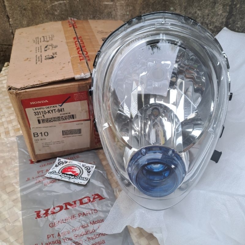 REFLEKTOR LAMPU DEPAN HONDA SCOOPY KARBU OLD LAMA ORIGINAL AHM 33110 KYT 941
