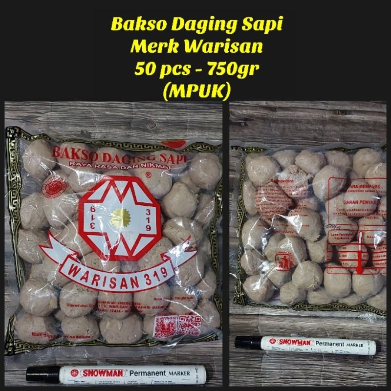 

Bakso Warisan MPUK isi 50 butir 750gr Bakso Daging Sapi