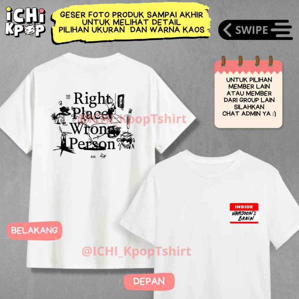 kaos KIM NAMJOON RM - rpwp series army korea kpop