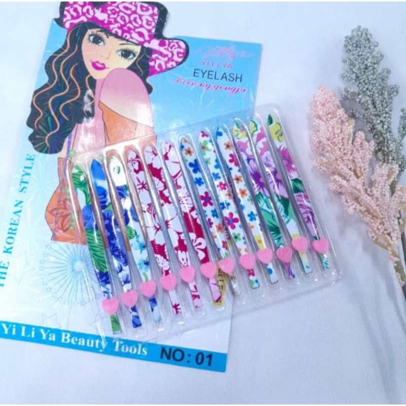 [12 PCS] Pinset Motif Batik Pinset Cabut Bulu Uban Grosiran