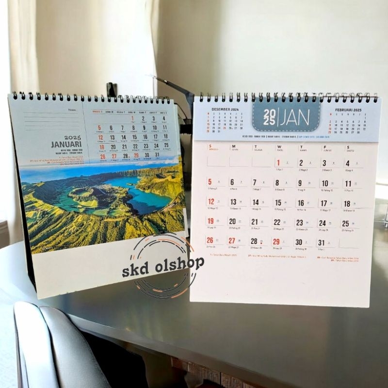 

Kalender meja executive tahun 2025 Pemandangan Alam dunia Ao 8801 ukuran besar 21x24cm(terima castume cetak merek)