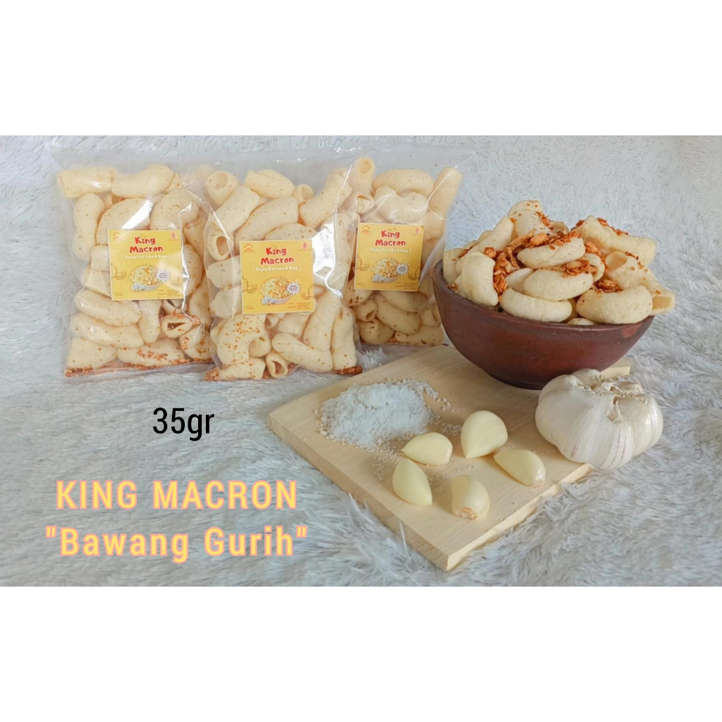 

Makaroni Bawang Gurih 35 gram KING MACRON - Camilan Snack Makanan Ringan Makroni
