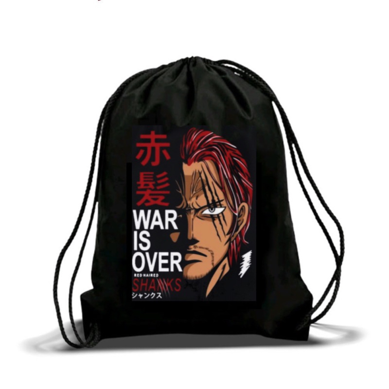 TAS SERUT Anime Shank Akagami - String Bag sekolah pria Dan Wanita Unisex