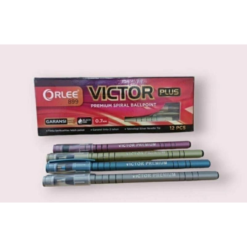 

Pulpen Victor Plus (12pcs)/ Bolpoint Spiral Premium