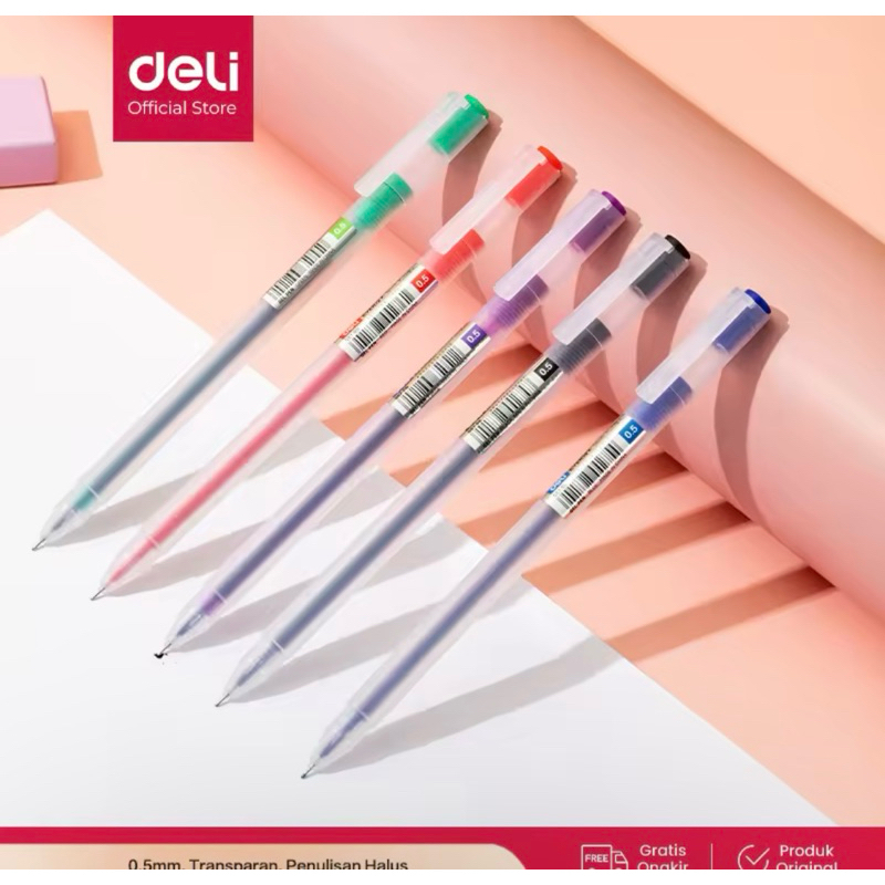 

Deli Gel Pen / Pulpen Gel 0.5mm Kapasitas Tinta 800 Meter Penulisan Halus EG67