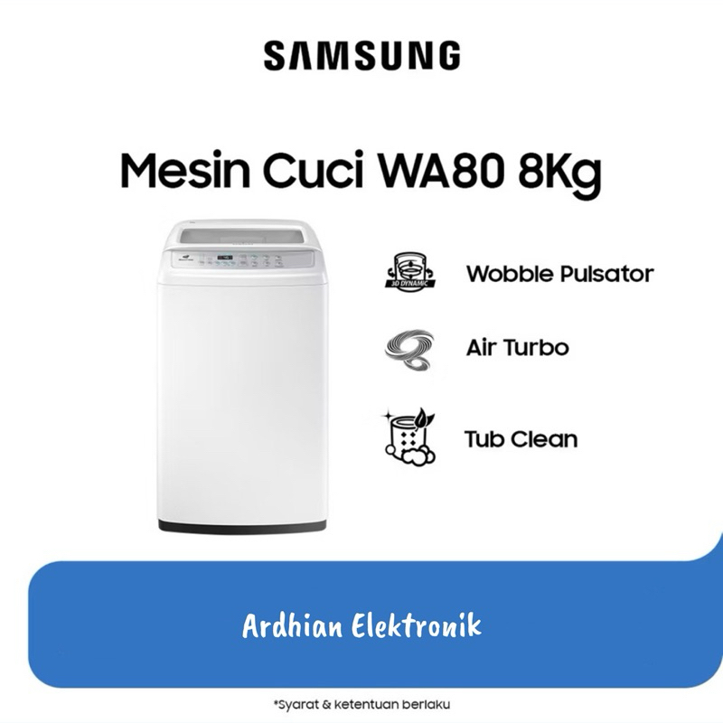 MESIN CUCI SAMSUNG WA80H4000SW 1 Tabung 8 Kg WOBBLE