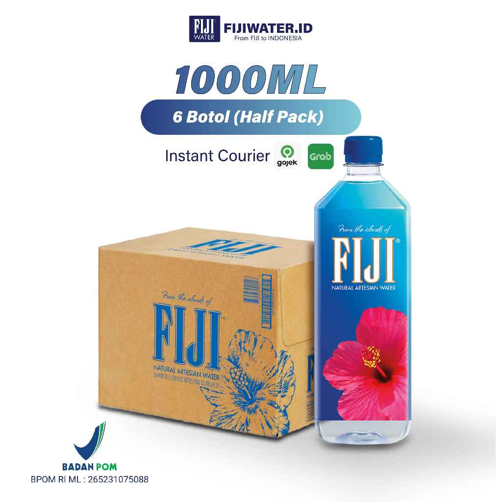 

[GRAB/GOJEK] HALF CARTON AIR FIJI WATER NATURAL 1 L (6 BOTTLES)