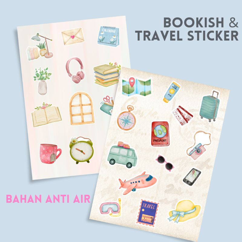 

Sticker Jurnal anti air Bookish&Travel