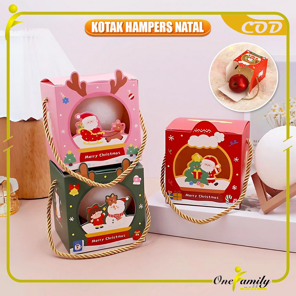 

ONE-C1161 Goodie Bag Box Hampers Christmas / Kotak Hampers Natal / Kotak Kue Kering Kado Natal Box Cookies Xmas