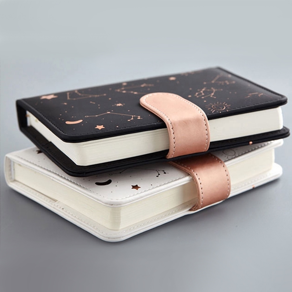 

[DOTDING] A6 Starry Sky Notebook Yearly Calendar Daily/Monthly Planner Agenda Blank&Grid Inner Pages for Students Plan Gift School Office Stationery Supplies