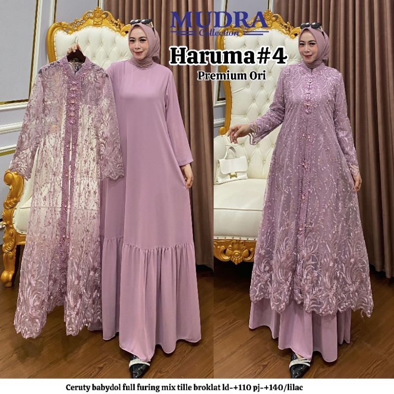 [NEW] HARUMA #4 DRESS ORI MUDRA HIJAB // Maxy Dress Pesta Gamis Kondangan Bahan Ceruty Premium Mix T