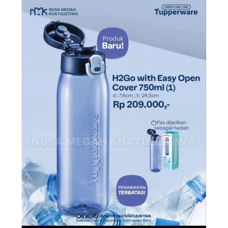 Botol minum H2Go 750ml /H2Go 500ml (1pcs)  ORI