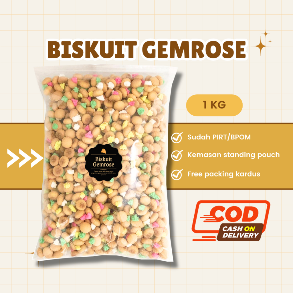 

[DELISH SNACKS] Biskuit Gemrose (Grosir) 250gr 500gr 1 KG / Snack Cemilan Camilan Grosiran Kiloan