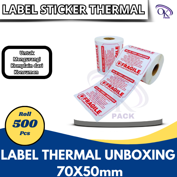 

mh LABEL STICKER THERMAL FRAGILE 70X50 ISI PCS ( Wajib Video Unboxing Stiker Jangan Dibanting