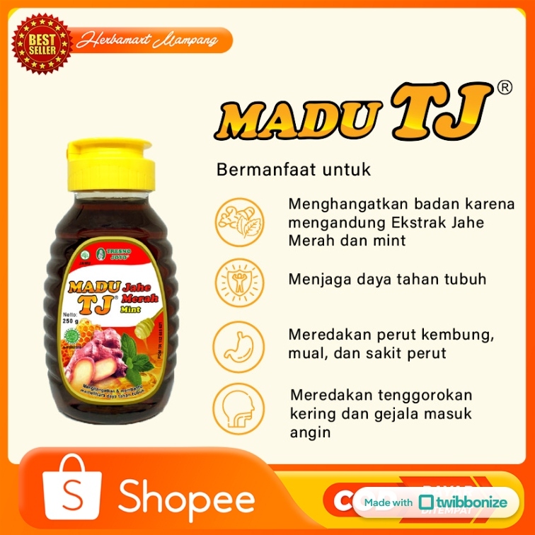 

Madu TJ Jahe Merah Mint 250gram 250 gram