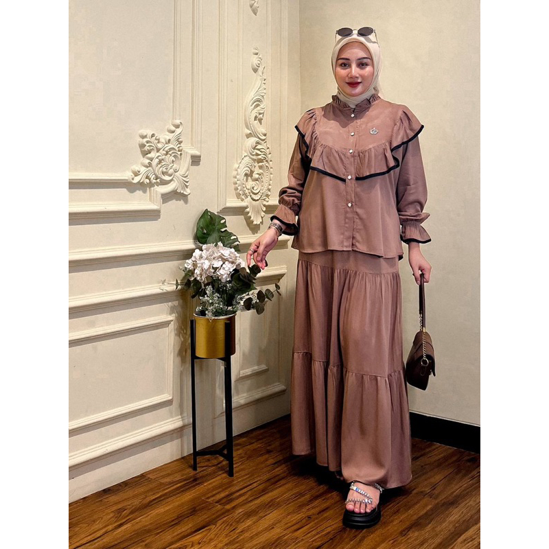 Bernadya Outfit setelan rok Outfit terbaru Baju Wanita Set Rok murah Terkini