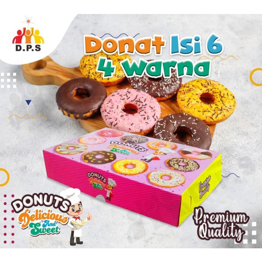 

Dus Donat uk 27 x 18,5 x 5,5 cm / Dus Donat PINK isi 6 Donat PER PACK NEW baru