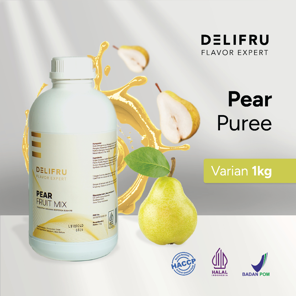 

Delifru Pear Fruit Mix Puree 1 Kg - Puree Pear