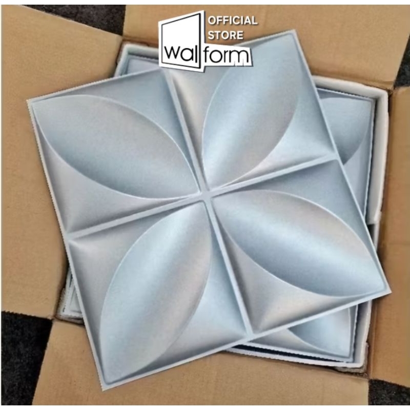 WALLFORM - D006 Gray Wall Panel 3D PVC Mosaic Wallpaper Dinding Wood Wallpanel