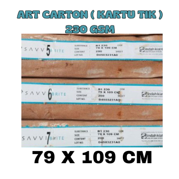 

ART CARTON ( KARTU TIK ) 230 GSM UKURAN PLANO ( 79 X 109 CM ) , 1 LEMBAR
