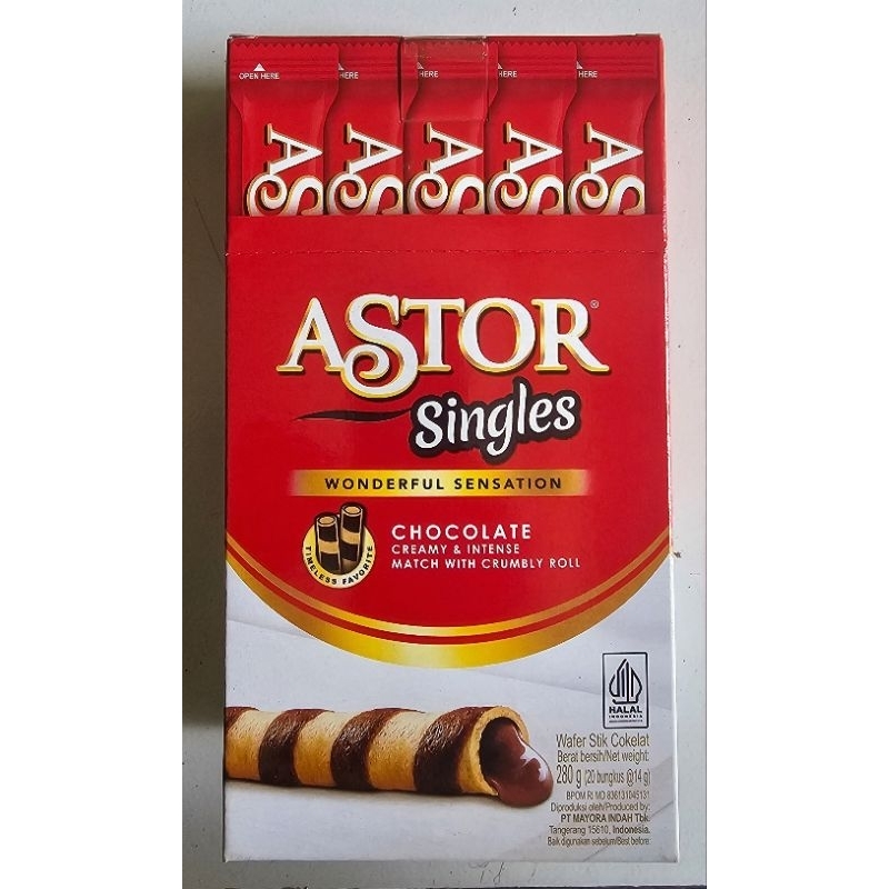 

Astor Singles Coklat 280g Box (isi 20 pcs × 14g)