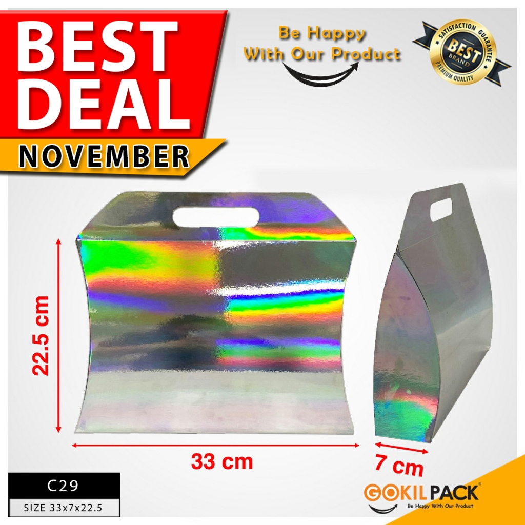 

Pillow Box - Kotak Hadiah Souvenir Hologram - Kotak Kado Hologram Mewah - C29