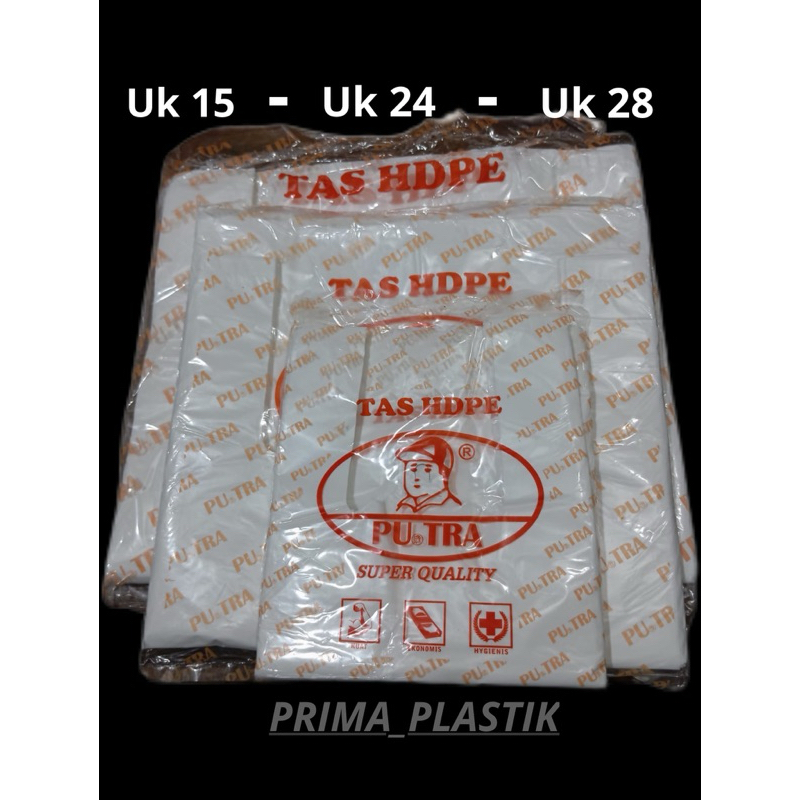 Kantong Plastik HDPE Putih Susu Tebal / Kresek Plastik Putih Susu UK 15,24,28 Mantul