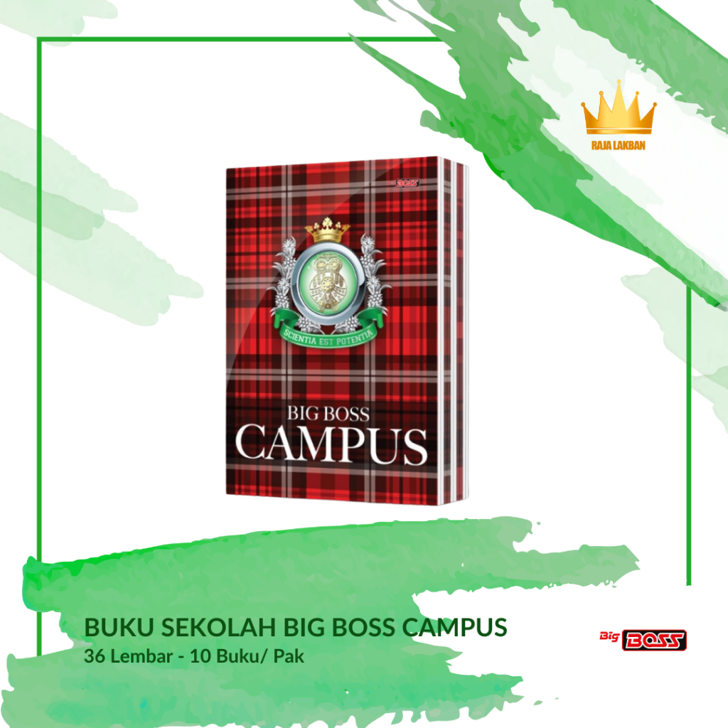 

Buku tulis Sekolah Big Boss Campus 36 Lembar/ 1 Pak (10 Buku)