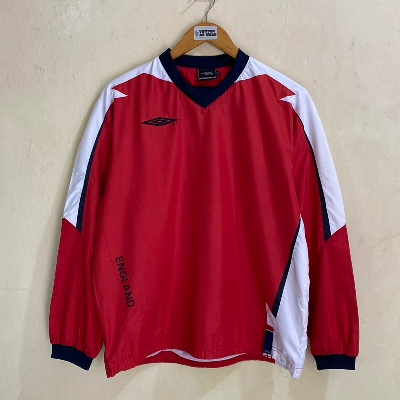 Umbro England Vintage V Neck Windbreaker Pullover