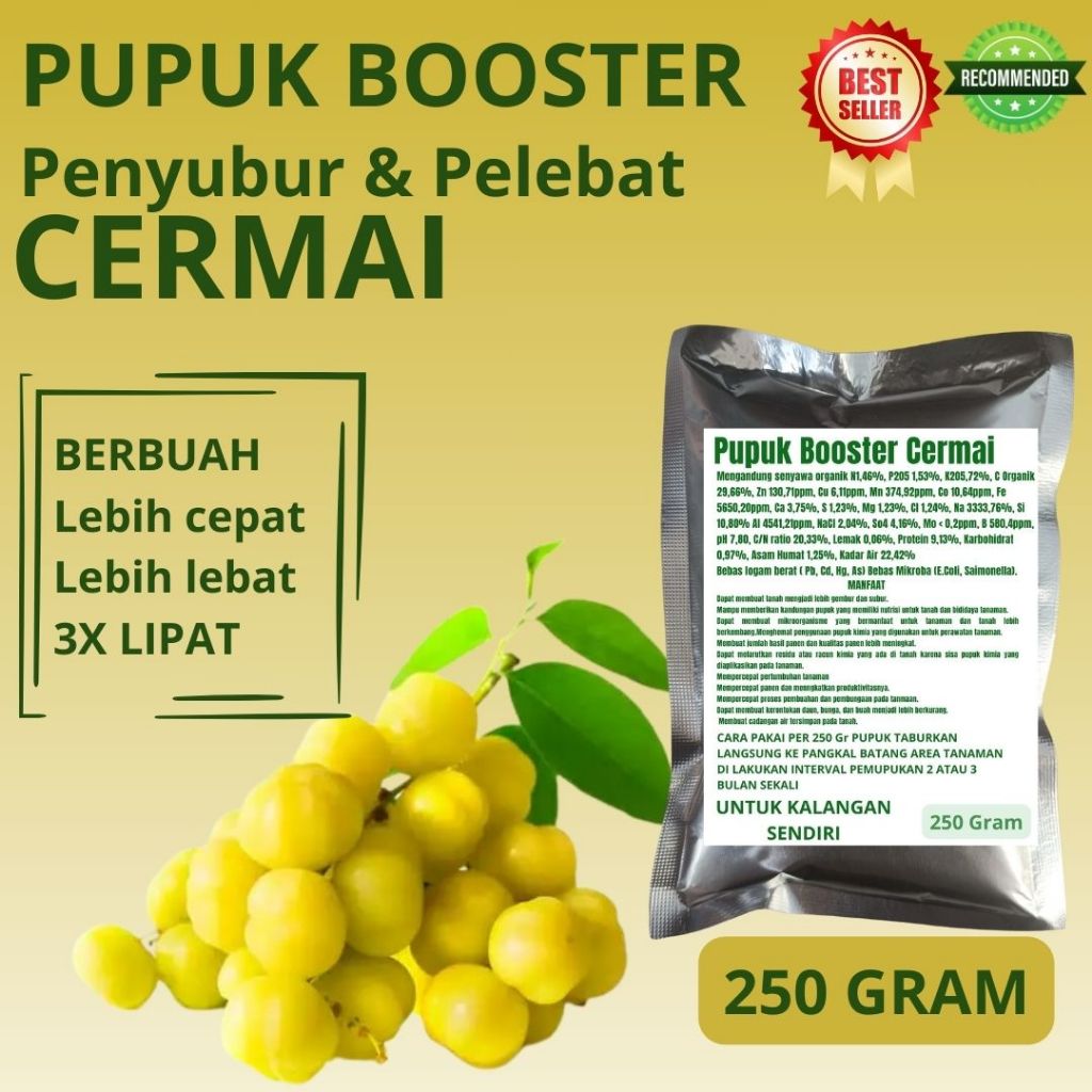 Pupuk Padat Booster Pelebat Buah Cermai Penyubur Perangsang Buah Cermai