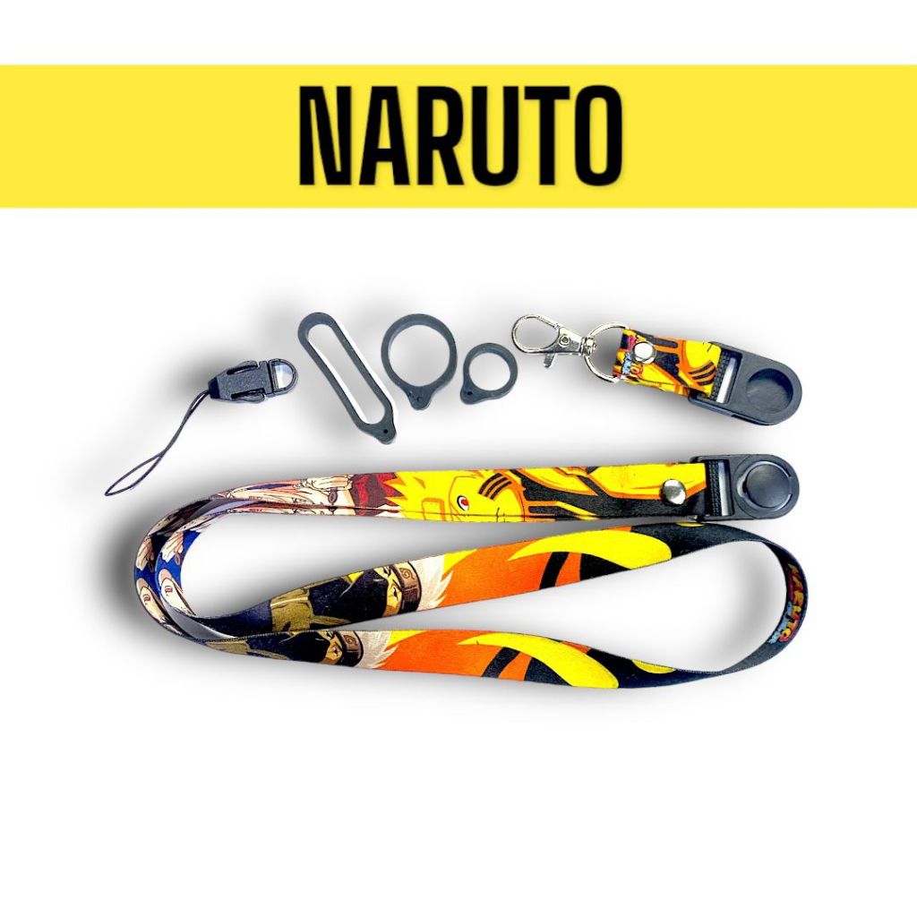 Lanyard NARUTO ANIME Gantungan HP Pengait Besi