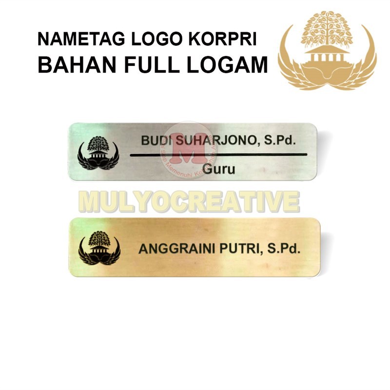 

Name Tag Korpri - Nama Dada Stall ASN PNS Full Logam