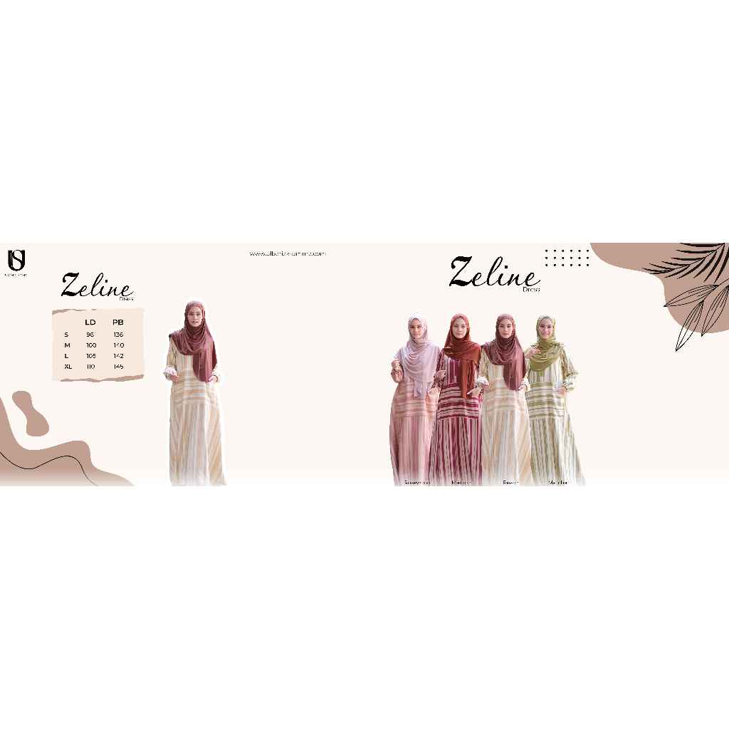 UMMA SYARI - Zeline dress casual stripe bahan Baby Corduroy - Auto Langsing with label Plat UMMA Pri