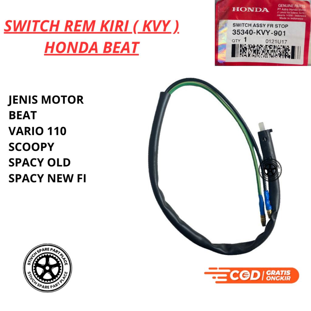 SWITCH REM KIRI HONDA VARIO 110 / BEAT / SCOOPY / SPACY OLD/FI NEW /SWITCH REM BELAKANG STOP VARIO 1