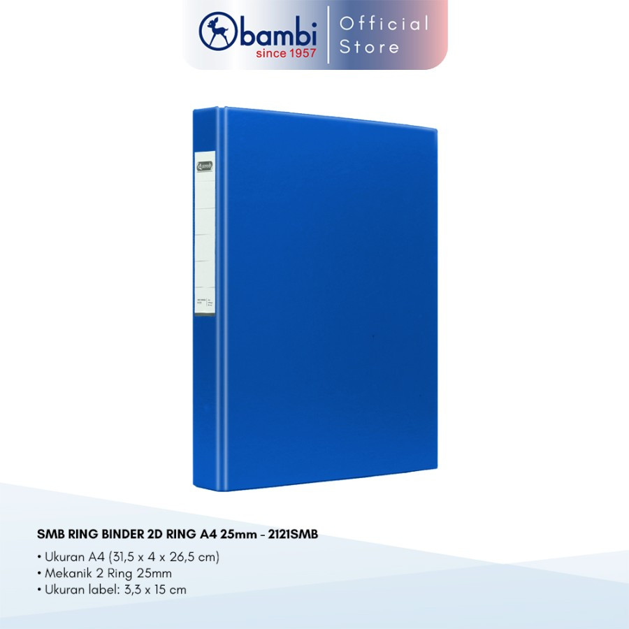 

SMB Ring Binder A4 2 Ring D-Type SMALL SIZE 25 mm - 2121SMB