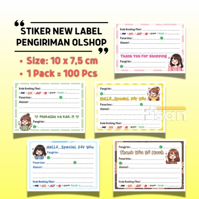 

100 Pcs Stiker Label Pengiriman Alamat Olshop (2)