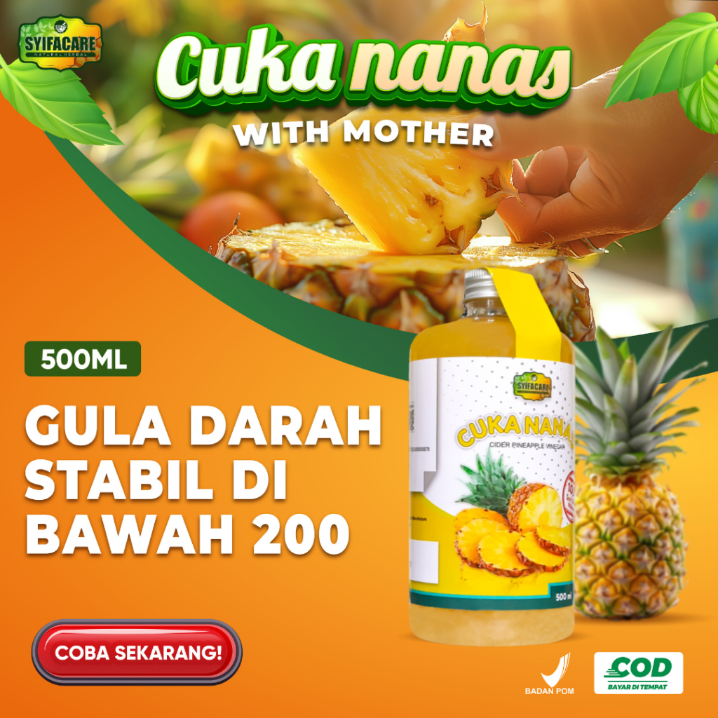

Cuka Nanas Syifacare Original Bantu Menurunkan Kadar Gula Darah Pineapple Vinega 500 ml